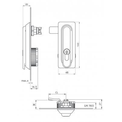 Замок ригельный Essentra (Mesan) 001-2-DD-CC
