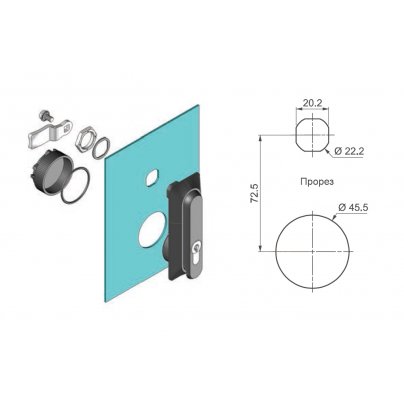 Замок ригельный Essentra (Mesan) 001-2-DD-CC
