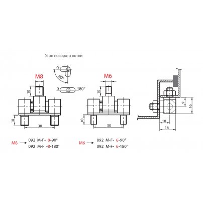 Наружная петля Essentra (Mesan) 092-M-F