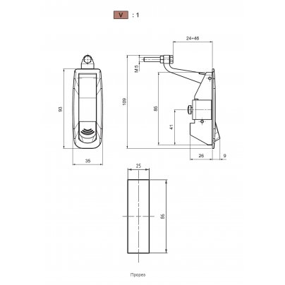 Замок прижимной Essentra (Mesan) 177-1-F-DD